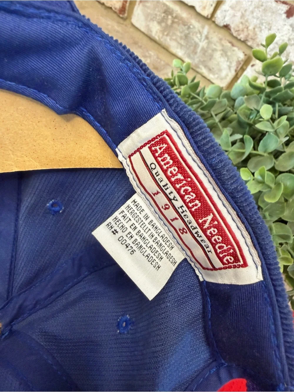 Vintage | Blue and Cream Corduroy Baseball Hat with Sun Embroidery